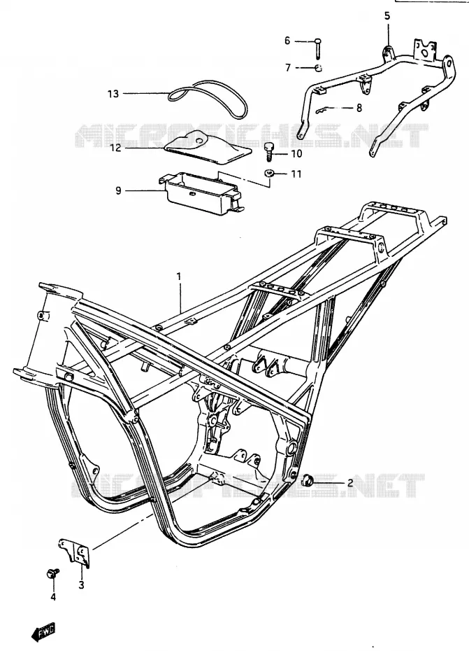 CADRE Suzuki MOTO 250 RG 1987  RG250H(G/H)