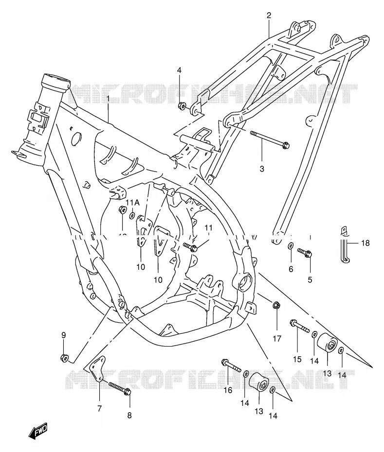 CADRE Suzuki MOTO 250 RM 1997  RM250V(E3/E28)