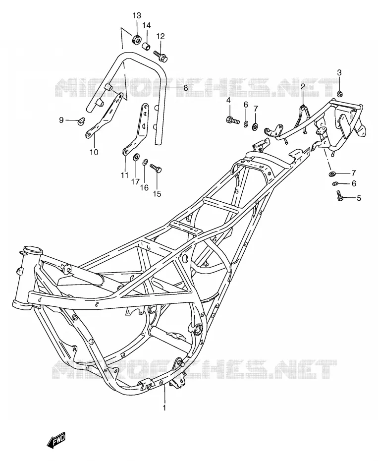CADRE Suzuki MOTO 80 RG 1987  RG80CH(E4)
