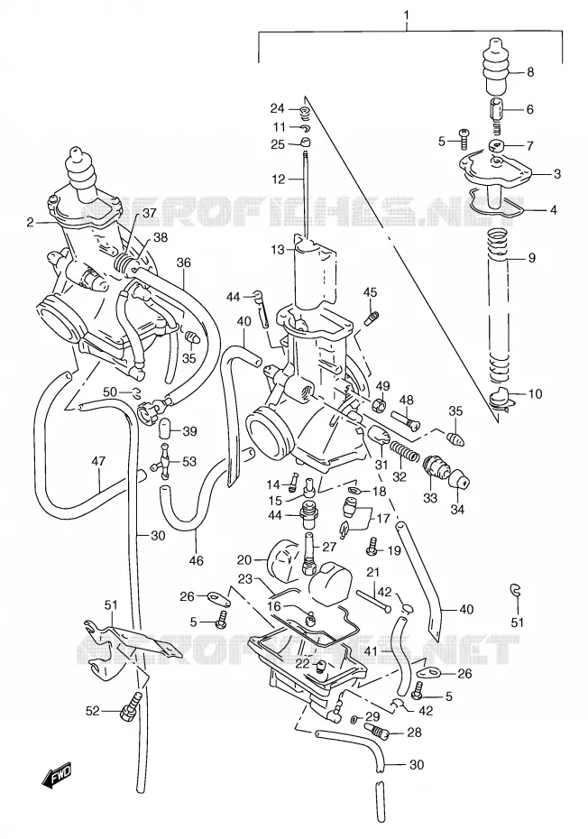 CARBURATEUR (MODELE N/P E22) Suzuki MOTO 250 RG 1993  RGV250P(E24)