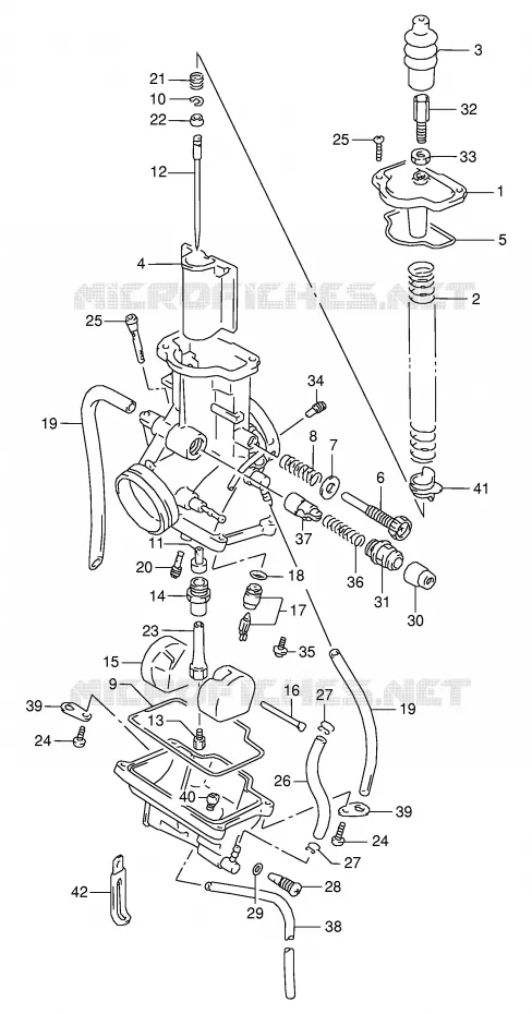 CARBURATEUR (MODELE N/P/R : E15,E18) Suzuki MOTO 125 RG 1993  RG125FP(E18)