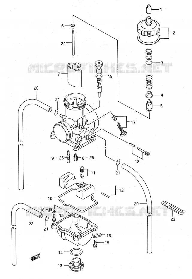 CARBURATEUR (MODELE R/S) Suzuki MOTO 125 RM 1994  RM125R(E28)