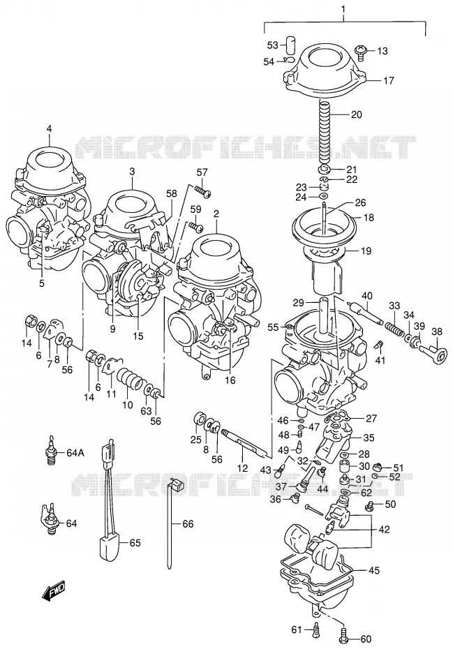 CARBURATEUR (MODELE T/V/W) Suzuki MOTO 900 RF 1994  RF900RR(E2)