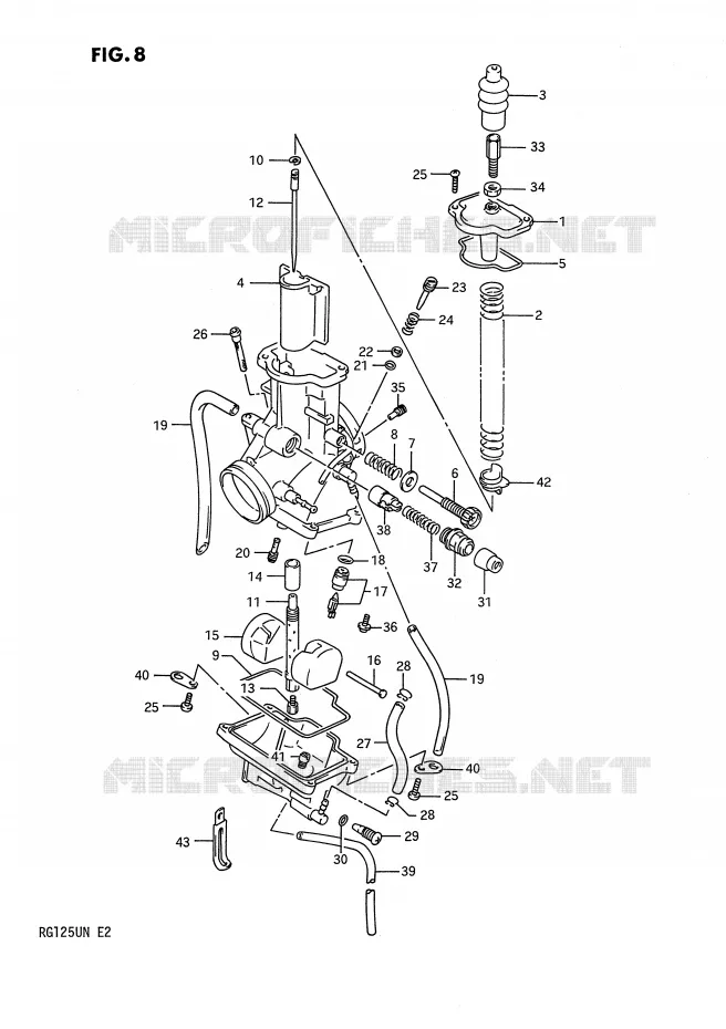 CARBURATEUR Suzuki MOTO 125 RG 1992  RG125UN(E2)