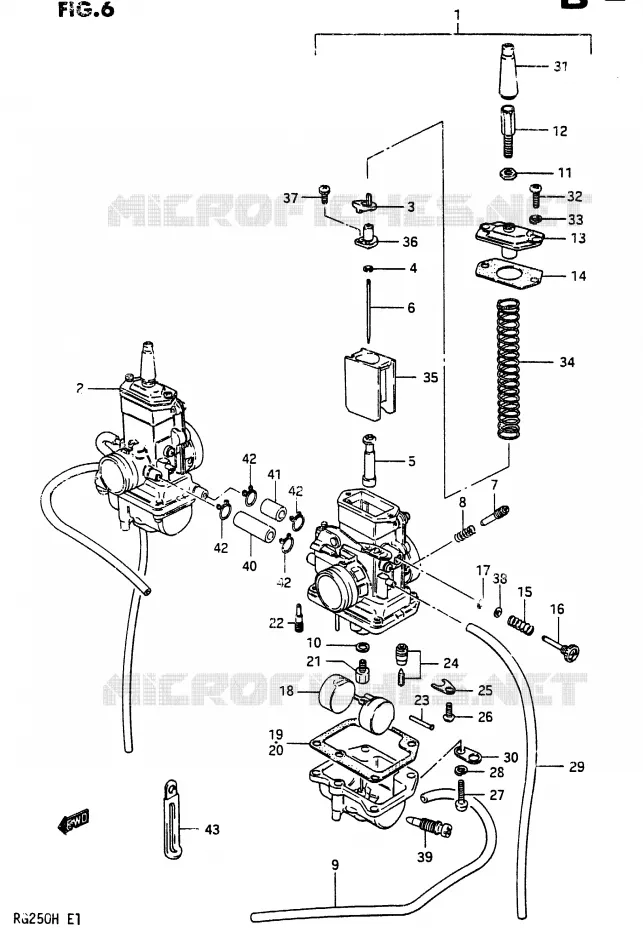 CARBURATEUR Suzuki MOTO 250 RG 1987  RG250FH(G/H)