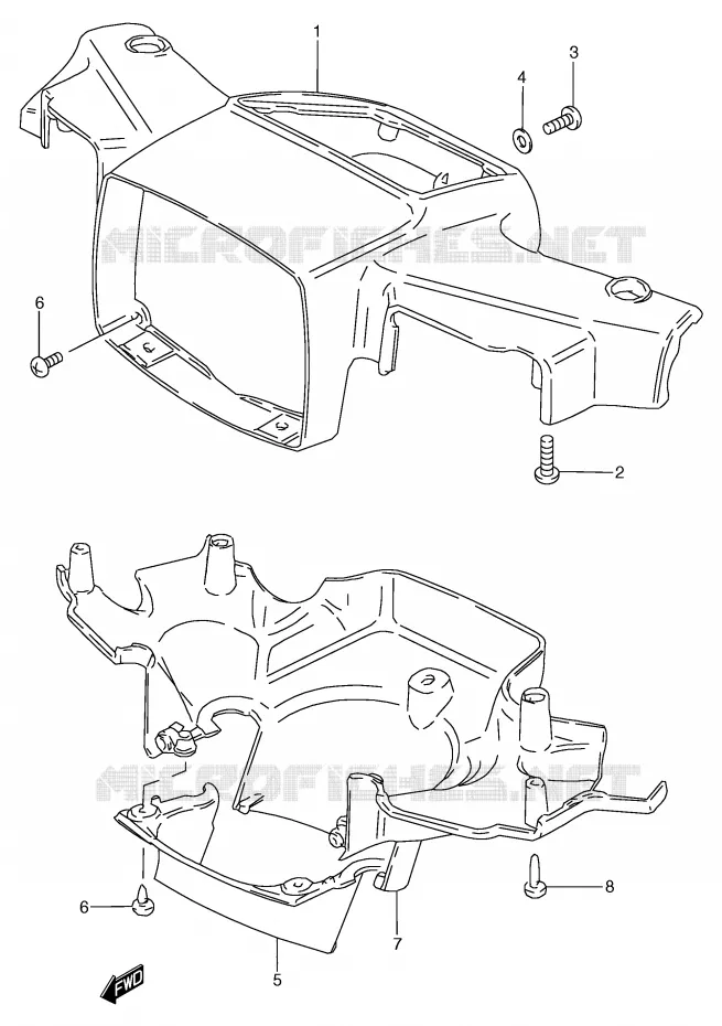 CARENAGE TETE DE FOURCHE (MODELE T) Suzuki SCOOTER 50 Autres-modeles 1996  RC50T(E1)