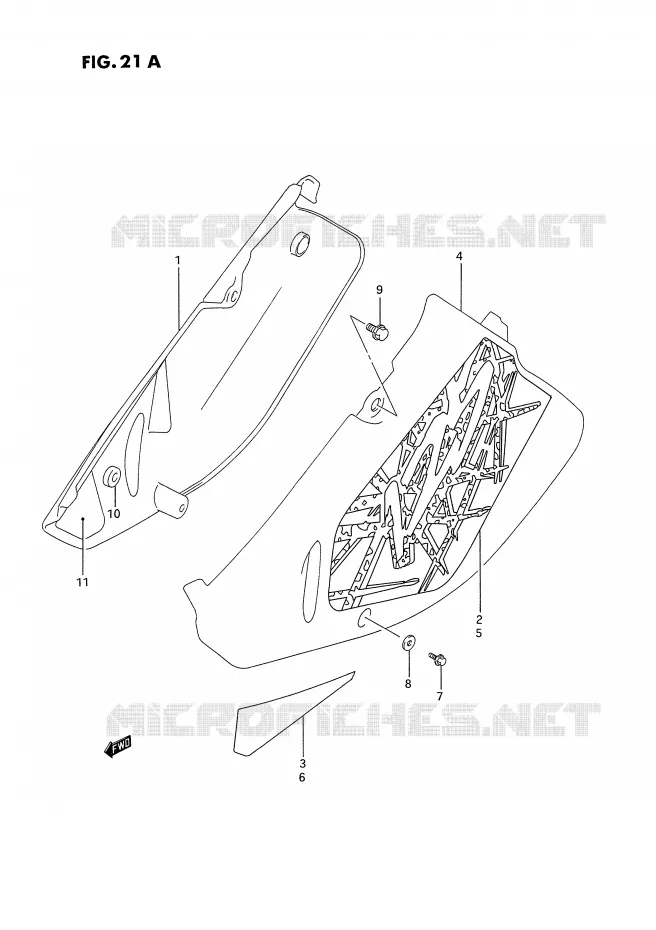 CARENAGES ARRIERE  (MODELE P/R/S) Suzuki MOTO 125 RM 1993  RM125P(E2)