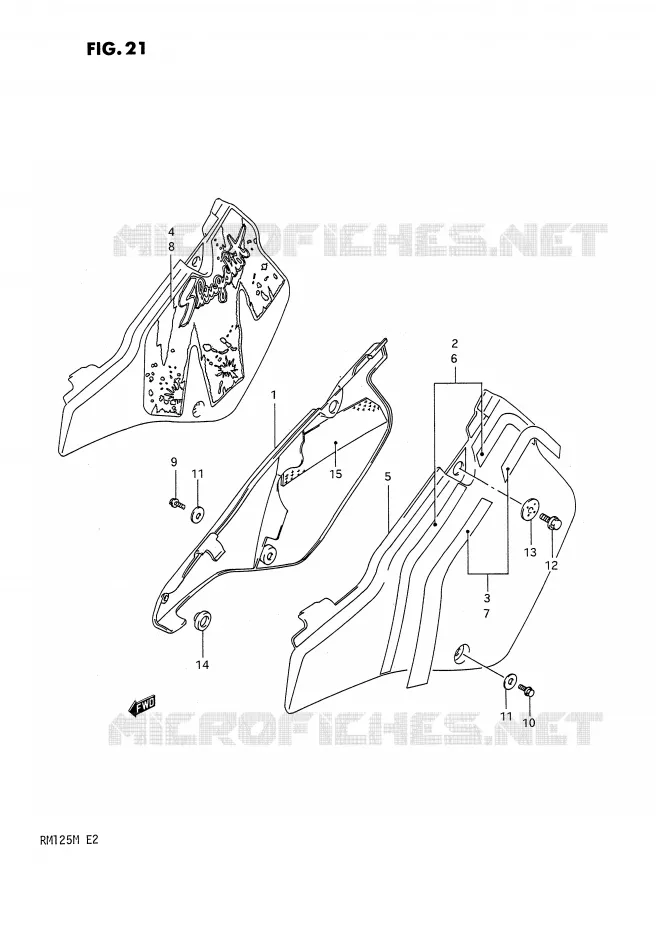 CARENAGES ARRIERE Suzuki MOTO 125 RM 1990  RM125L(E2)