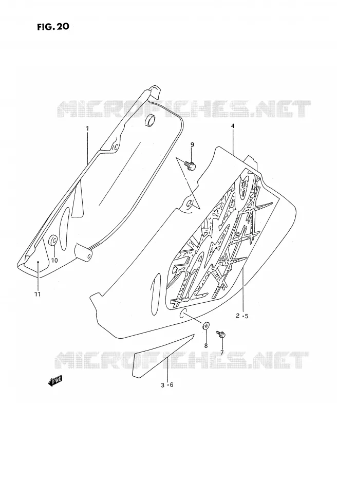 CARENAGES ARRIERE Suzuki MOTO 250 RM 1994  RM250R(E2)
