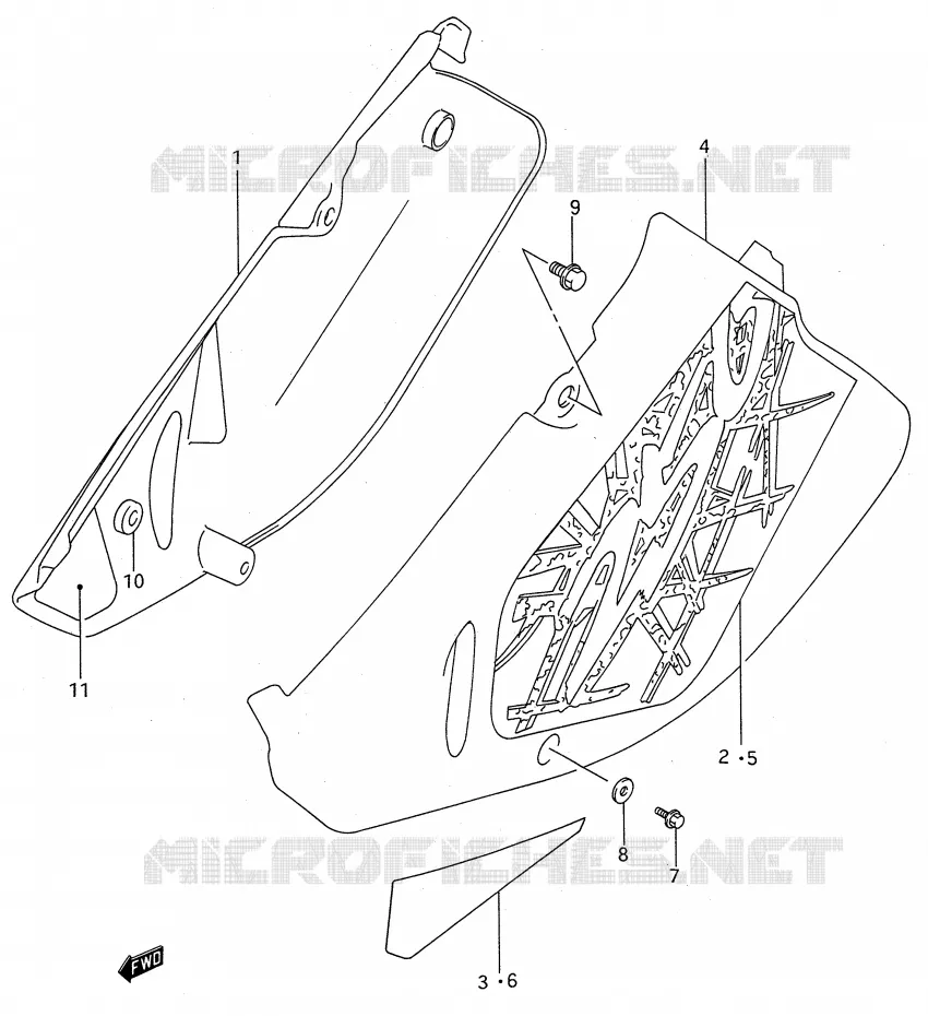 CARENAGES ARRIERE Suzuki MOTO 250 RM 1994  RM250R(E28)