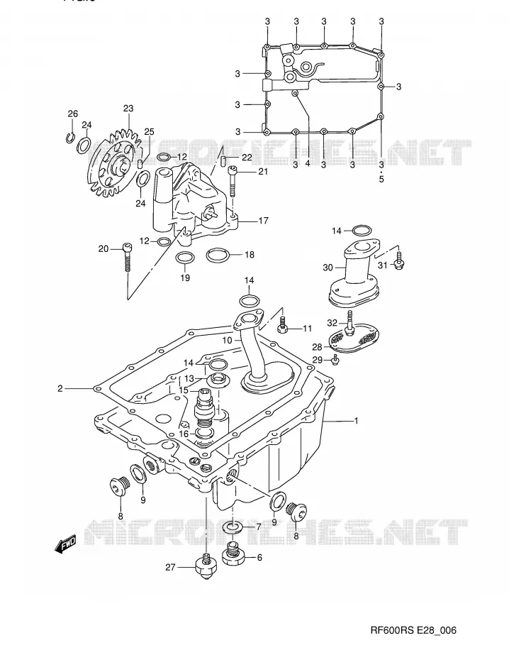 CARTER INFERIEUR - POMPE A HUILE Suzuki MOTO 600 RF 1994  RF600RR(E28)