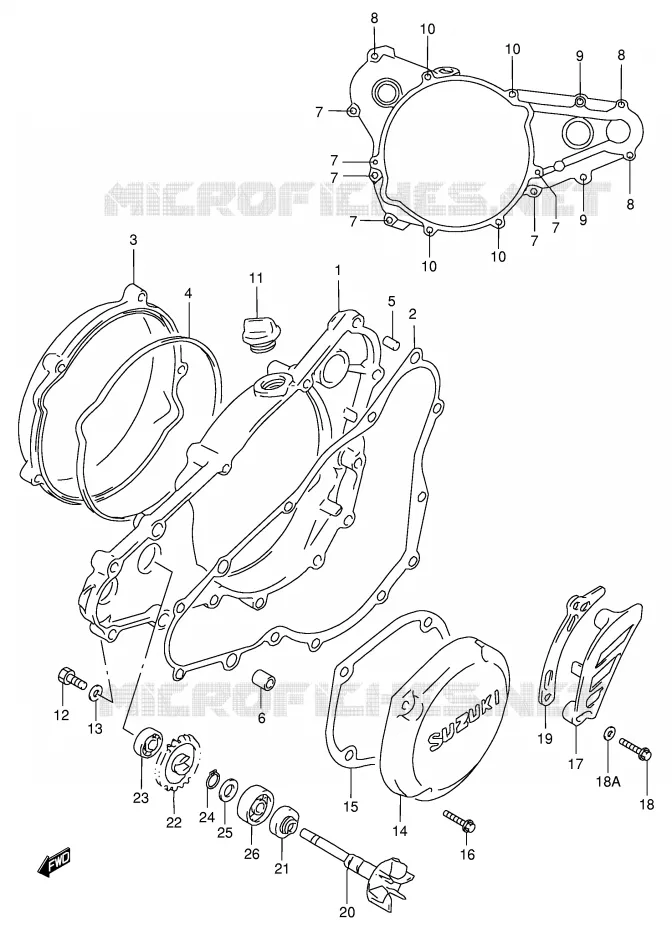 CARTER POMPE A EAU Suzuki MOTO 250 RM 2000  RM250Y(E3/E28)