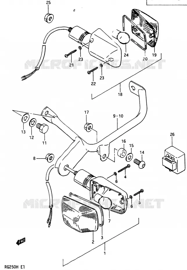 CLIGNOTANTS (E1,E6,E24) Suzuki MOTO 250 RG 1986  RG250G(G/H)