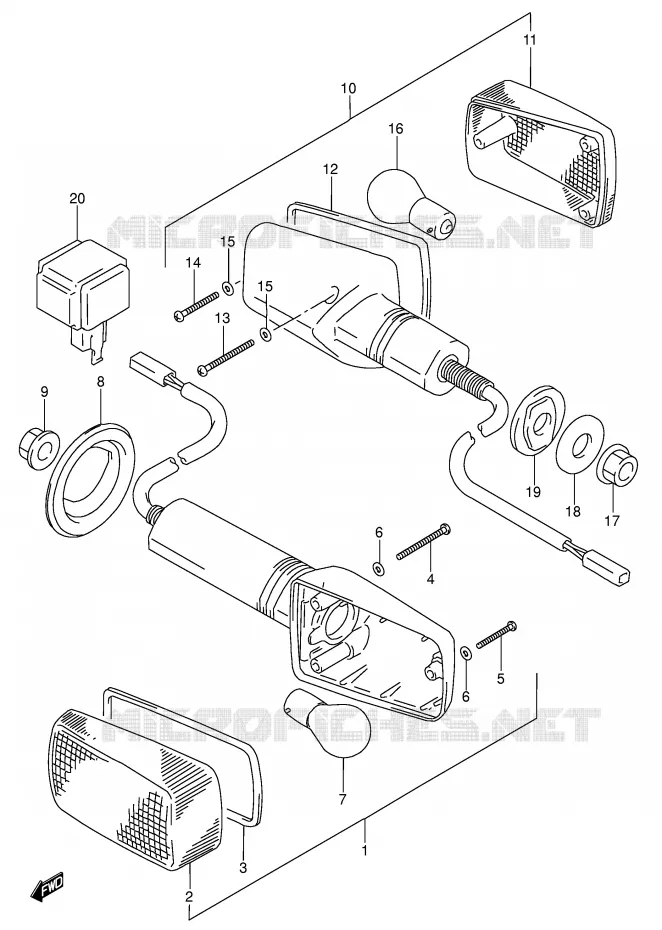 CLIGNOTANTS (MODELE S) Suzuki MOTO 600 RF 1993  RF600RP(E2)