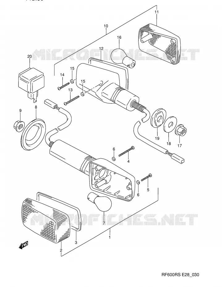CLIGNOTANTS Suzuki MOTO 600 RF 1993  RF600RP(E28)