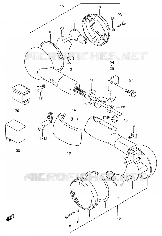 CLIGNOTANTS Suzuki MOTO 800 MARAUDER 1997  VZ800V(E2)