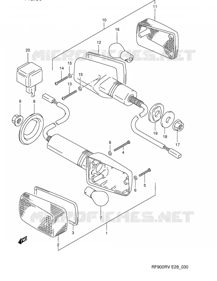 CLIGNOTANTS Suzuki MOTO 900 RF 1997  RF900RV(E28)