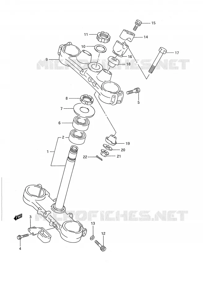 COLONNE DE DIRECTION (MODELE K/L) Suzuki MOTO 250 RM 1991  RM250M(E28)