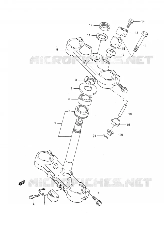COLONNE DE DIRECTION (MODELE M/N) Suzuki MOTO 250 RM 1991  RM250M(E28)
