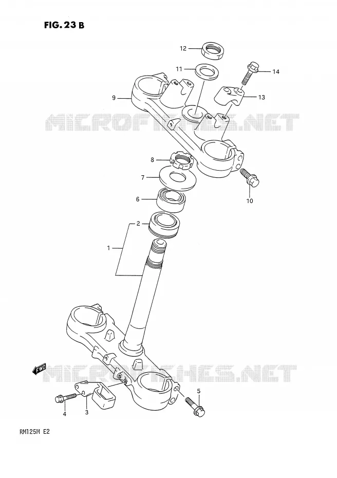 COLONNE DE DIRECTION (MODELE M) Suzuki MOTO 125 RM 1990  RM125L(E2)