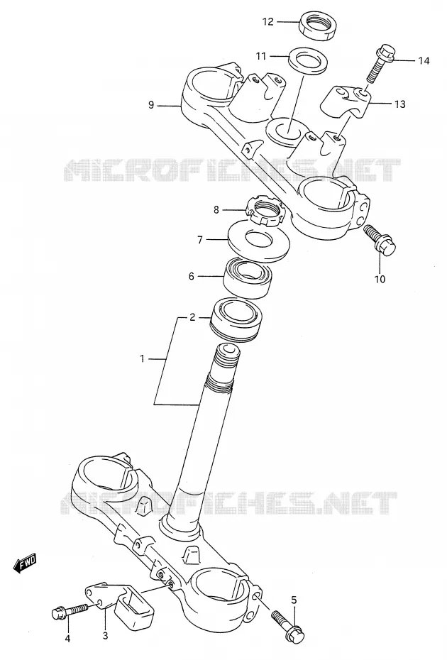 COLONNE DE DIRECTION (MODELE M) Suzuki MOTO 125 RM 1990  RM125L(E28)