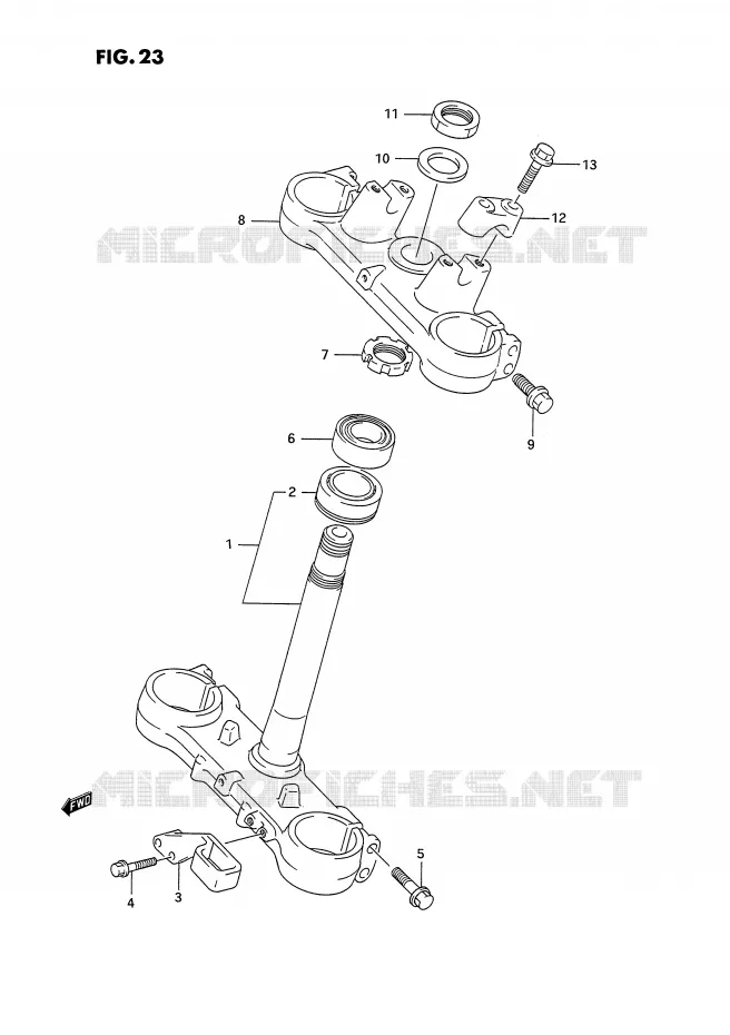 COLONNE DE DIRECTION (MODELE N) Suzuki MOTO 125 RM 1995  RM125S(E2)