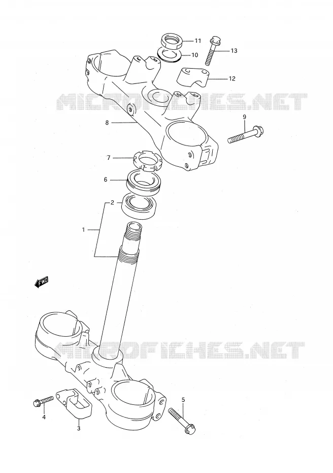 COLONNE DE DIRECTION (MODELE P/R/S) Suzuki MOTO 125 RM 1995  RM125S(E28)