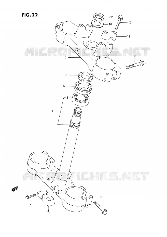 COLONNE DE DIRECTION Suzuki MOTO 250 RM 1993  RM250P(E2)