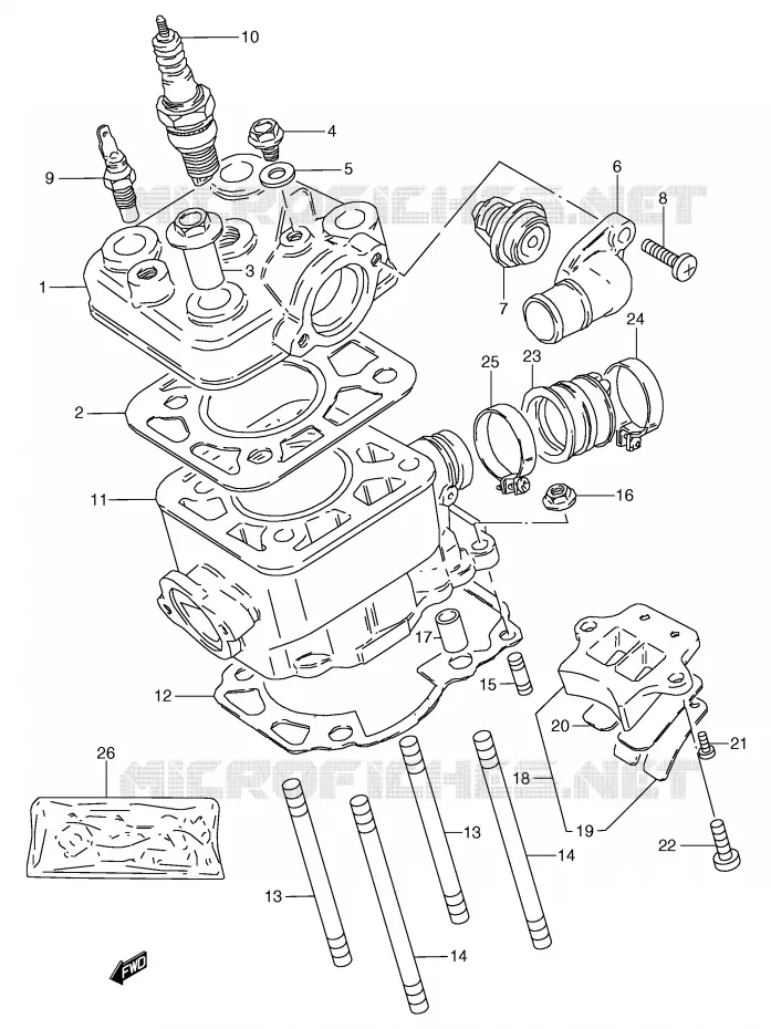CYLINDRE (E4) Suzuki MOTO 80 RG 1987  RG80CH(E4)