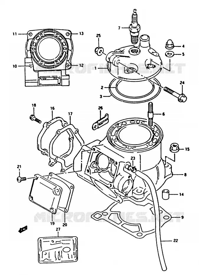 CYLINDRE (MODELE M/N) Suzuki MOTO 250 RM 1992  RM250 N (E02,E04,E24)