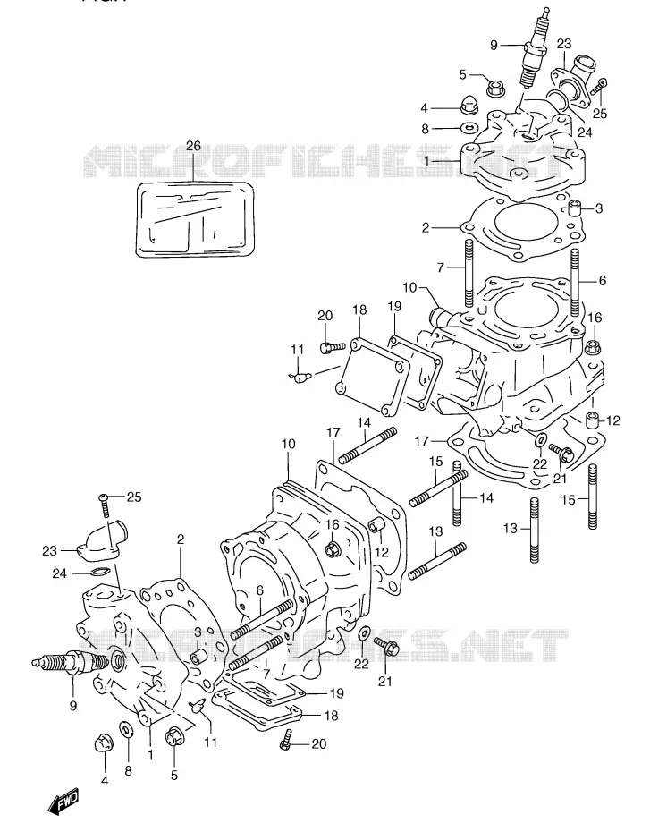 CYLINDRE Suzuki MOTO 250 RG 1993  RGV250P(E24)