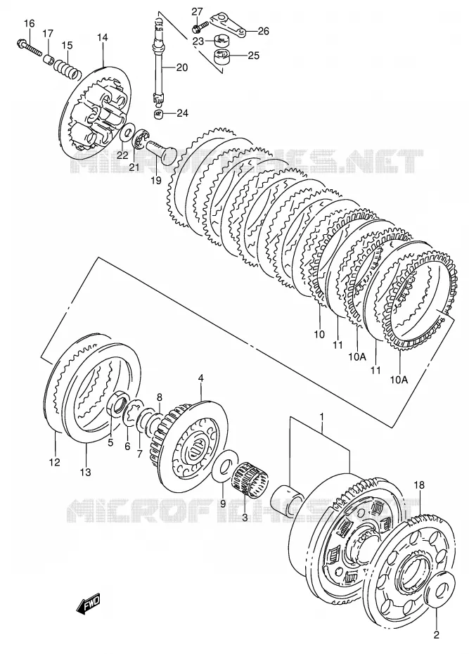 EMBRAYAGE (MODELE S/T/V) Suzuki MOTO 600 RF 1993  RF600RP(E2)