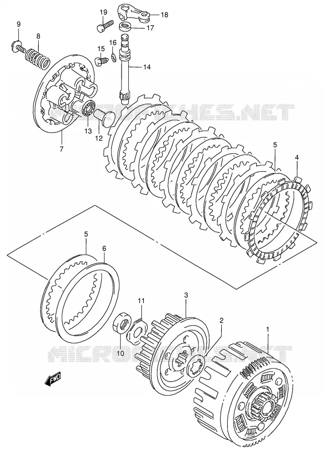 EMBRAYAGE Suzuki MOTO 125 RG 1993  RG125FP(E18)