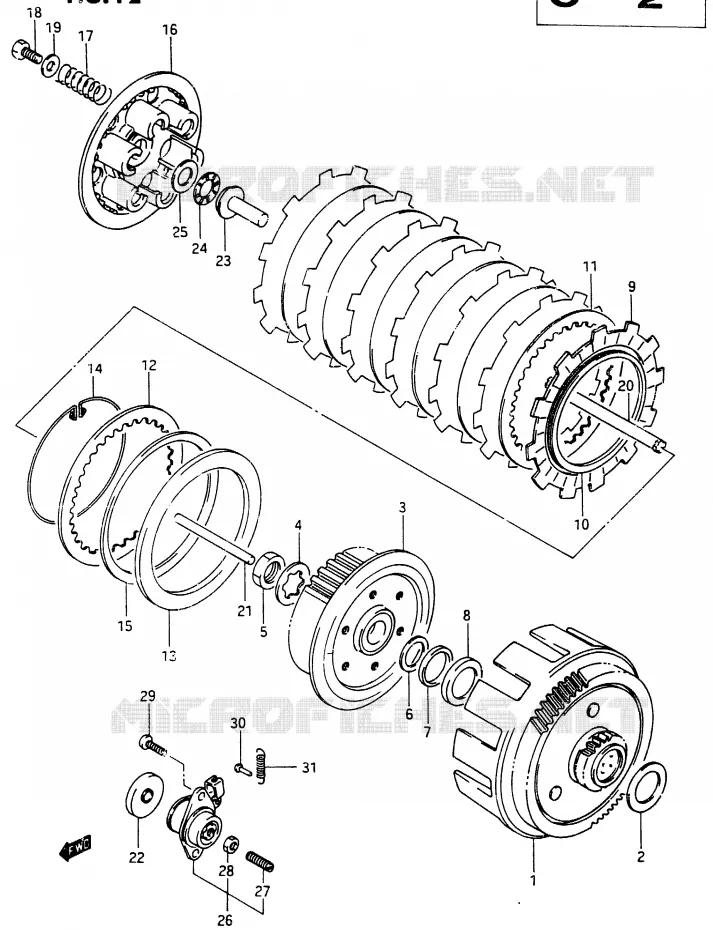 EMBRAYAGE Suzuki MOTO 250 RG 1987  RG250FH(G/H)