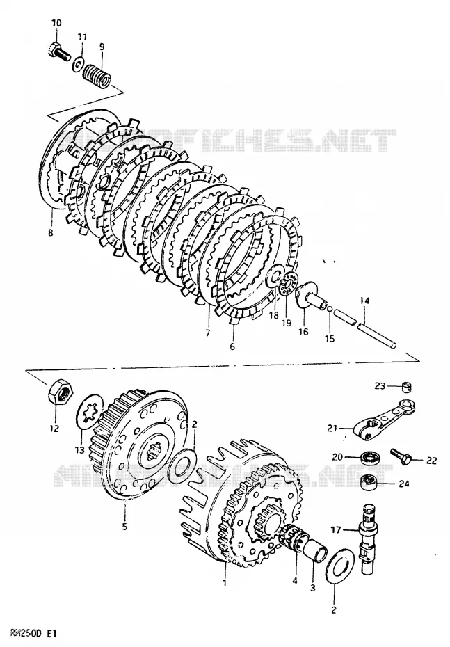 EMBRAYAGE Suzuki MOTO 250 RM 1983  RM250D(Z/D)
