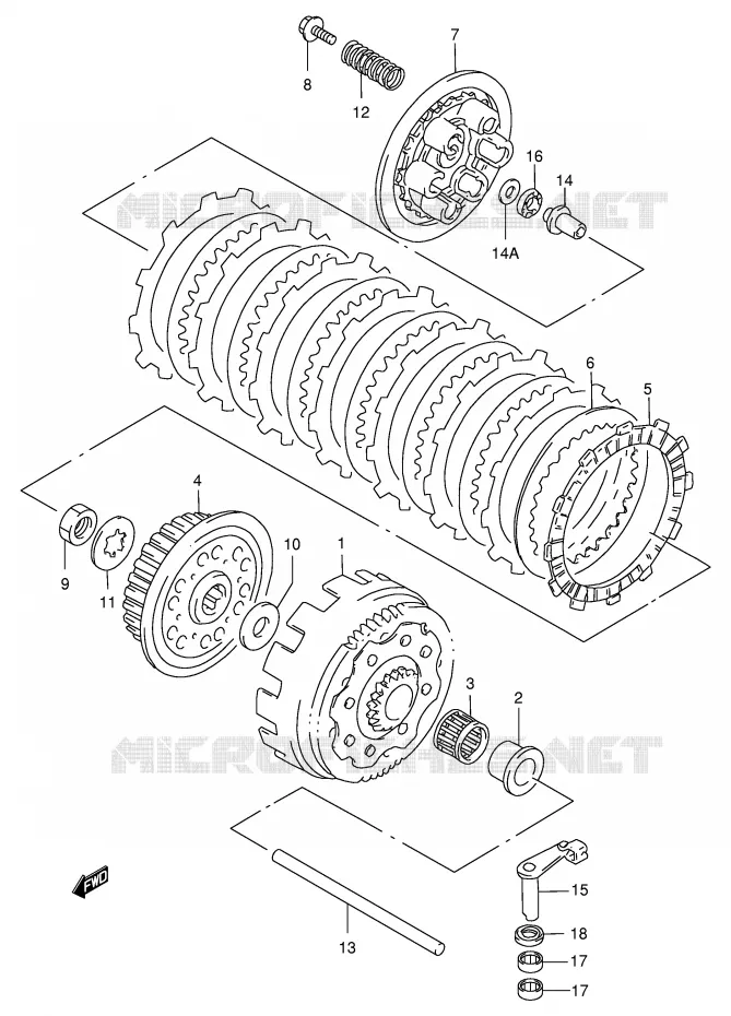 EMBRAYAGE Suzuki MOTO 250 RM 1996  RM250T(E3/E28)