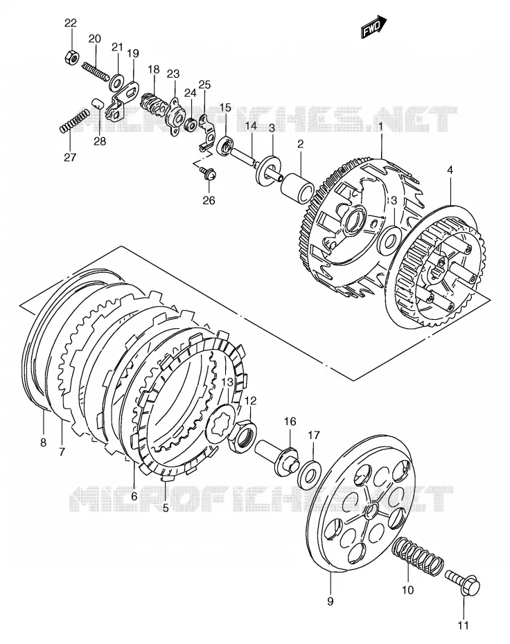 EMBRAYAGE Suzuki MOTO 50 RG 1994  RG50R(E6)