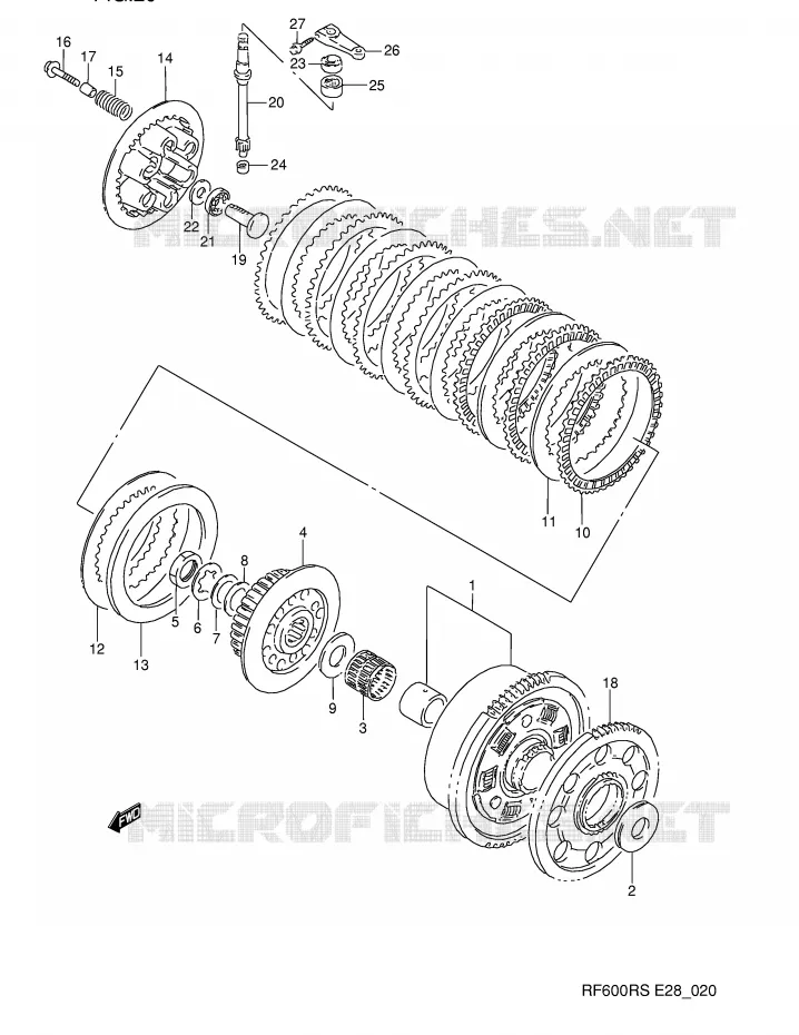 EMBRAYAGE Suzuki MOTO 600 RF 1994  RF600RR(E28)