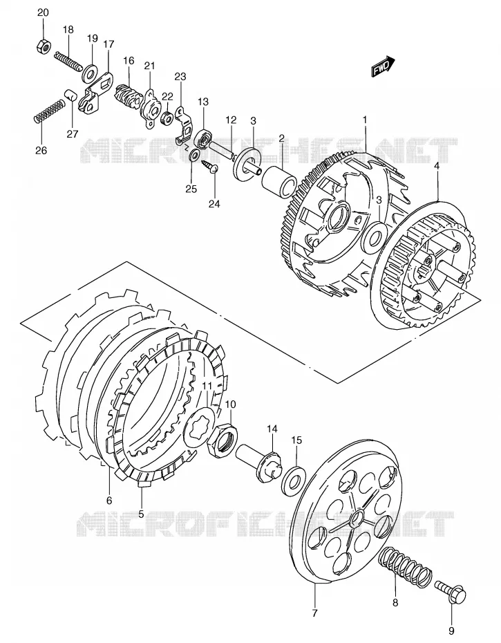 EMBRAYAGE Suzuki MOTO 80 RG 1985  RG80CF(E4)