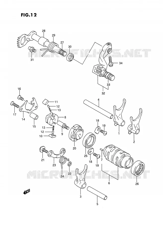 ENSEMBLE DE SELECTION DE VITESSES Suzuki MOTO 125 RM 1994  RM125R(E2)