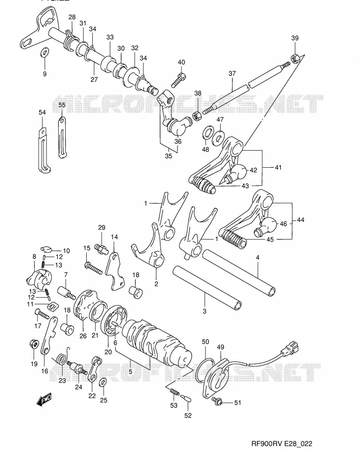 ENSEMBLE DE SELECTION DE VITESSES Suzuki MOTO 900 RF 1994  RF900RR(E28)