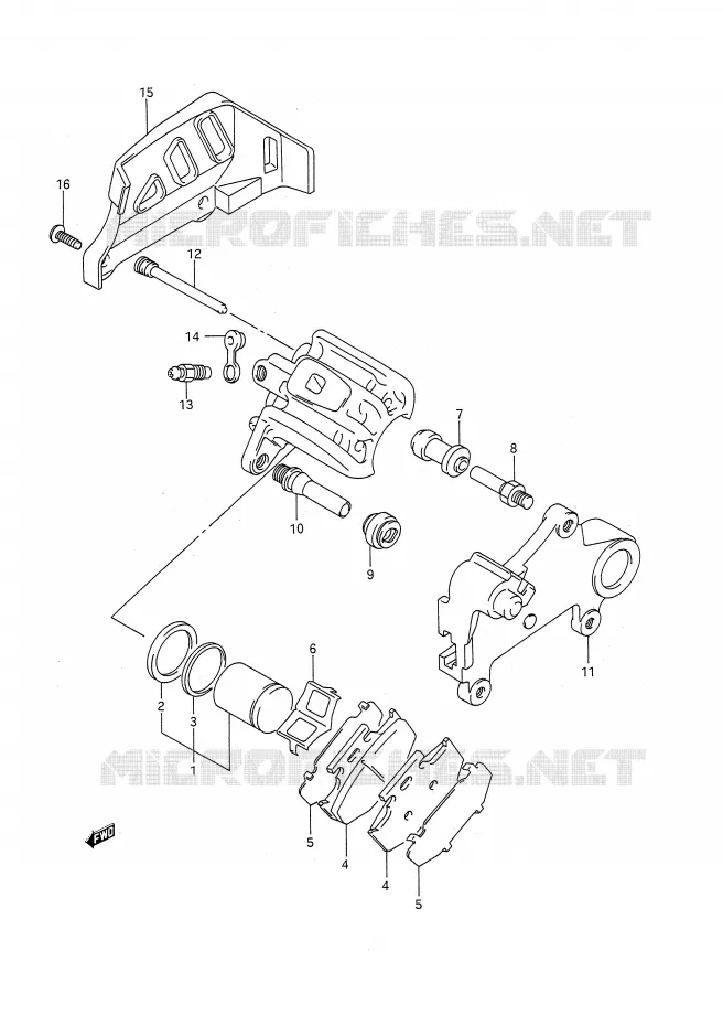 ETRIER DE FREIN ARRIERE (MODELE M) Suzuki MOTO 250 RM 1989  RM250K(E28)