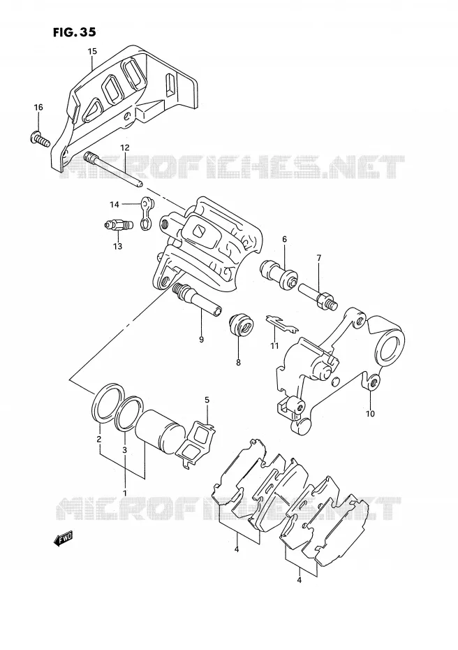 ETRIER DE FREIN ARRIERE (MODELE N) Suzuki MOTO 125 RM 1992  RM125N(E3)
