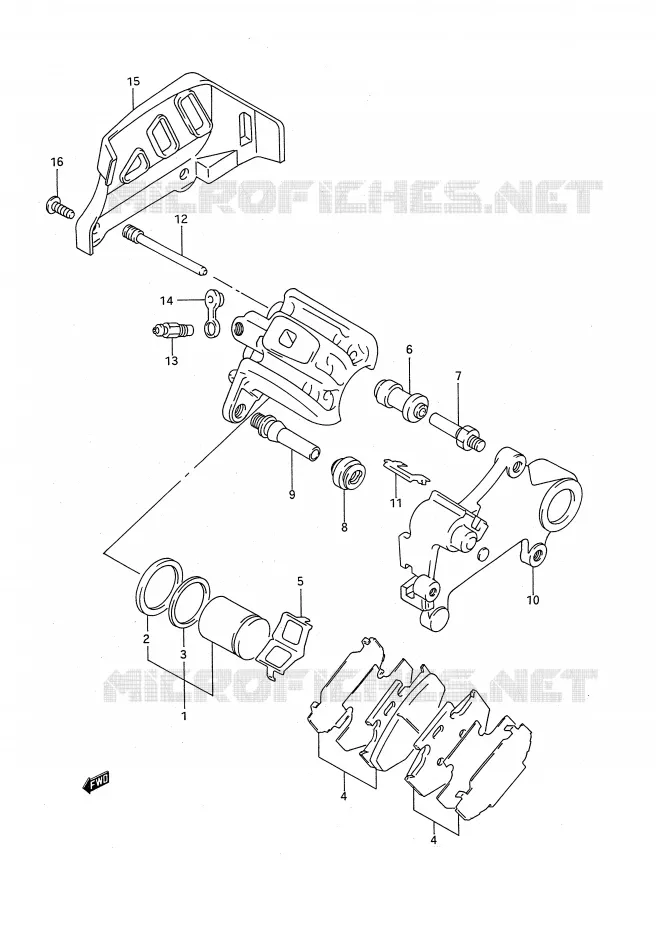 ETRIER DE FREIN ARRIERE (MODELE N) Suzuki MOTO 125 RM 1995  RM125S(E28)