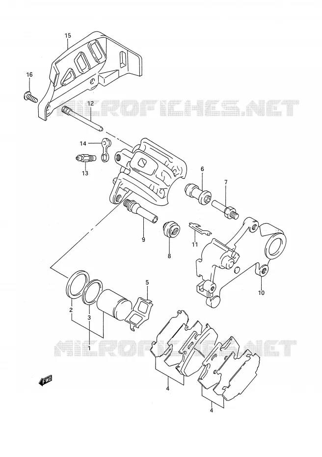ETRIER DE FREIN ARRIERE (MODELE N) Suzuki MOTO 250 RM 1992  RM250N(E28)