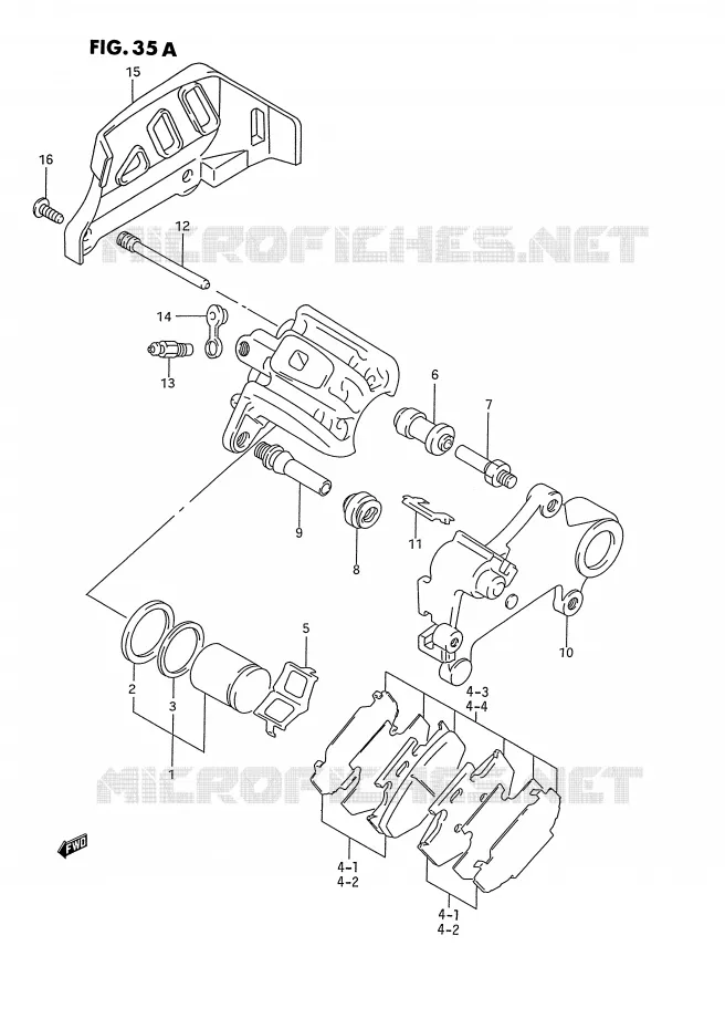 ETRIER DE FREIN ARRIERE (MODELE P/R) Suzuki MOTO 125 RM 1995  RM125S(E2)
