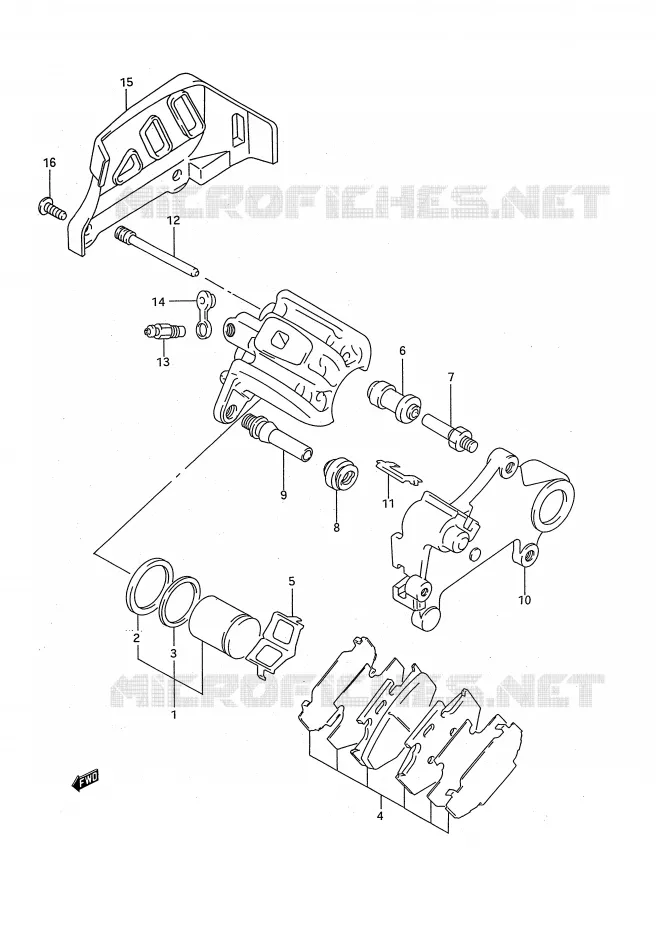 ETRIER DE FREIN ARRIERE (MODELE S) Suzuki MOTO 125 RM 1992  RM125N(E28)