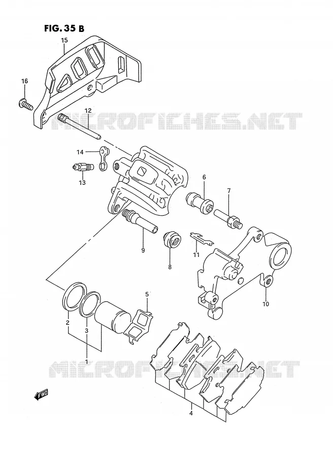 ETRIER DE FREIN ARRIERE (MODELE S) Suzuki MOTO 125 RM 1995  RM125S(E3)