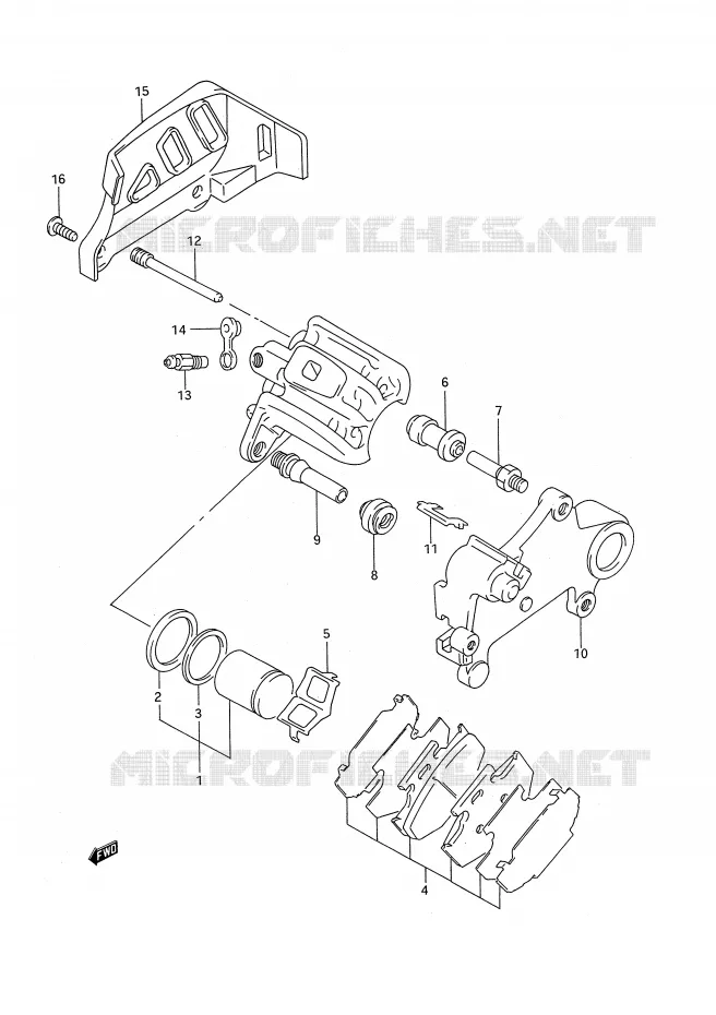 ETRIER DE FREIN ARRIERE (MODELE S) Suzuki MOTO 250 RM 1993  RM250P(E28)