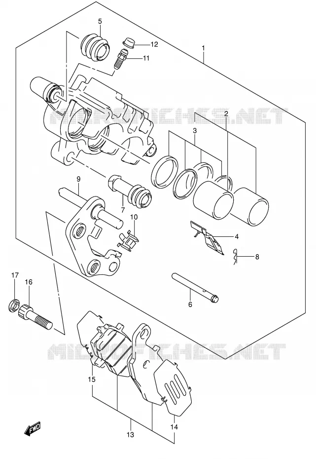 ETRIER DE FREIN AVANT Suzuki MOTO 1500 INTRUDER 2006  VL1500K6(E2)